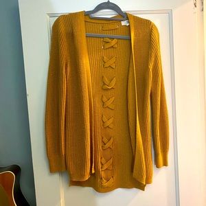 Pinque Mustard Yellow Cardigan Sweater Size Small